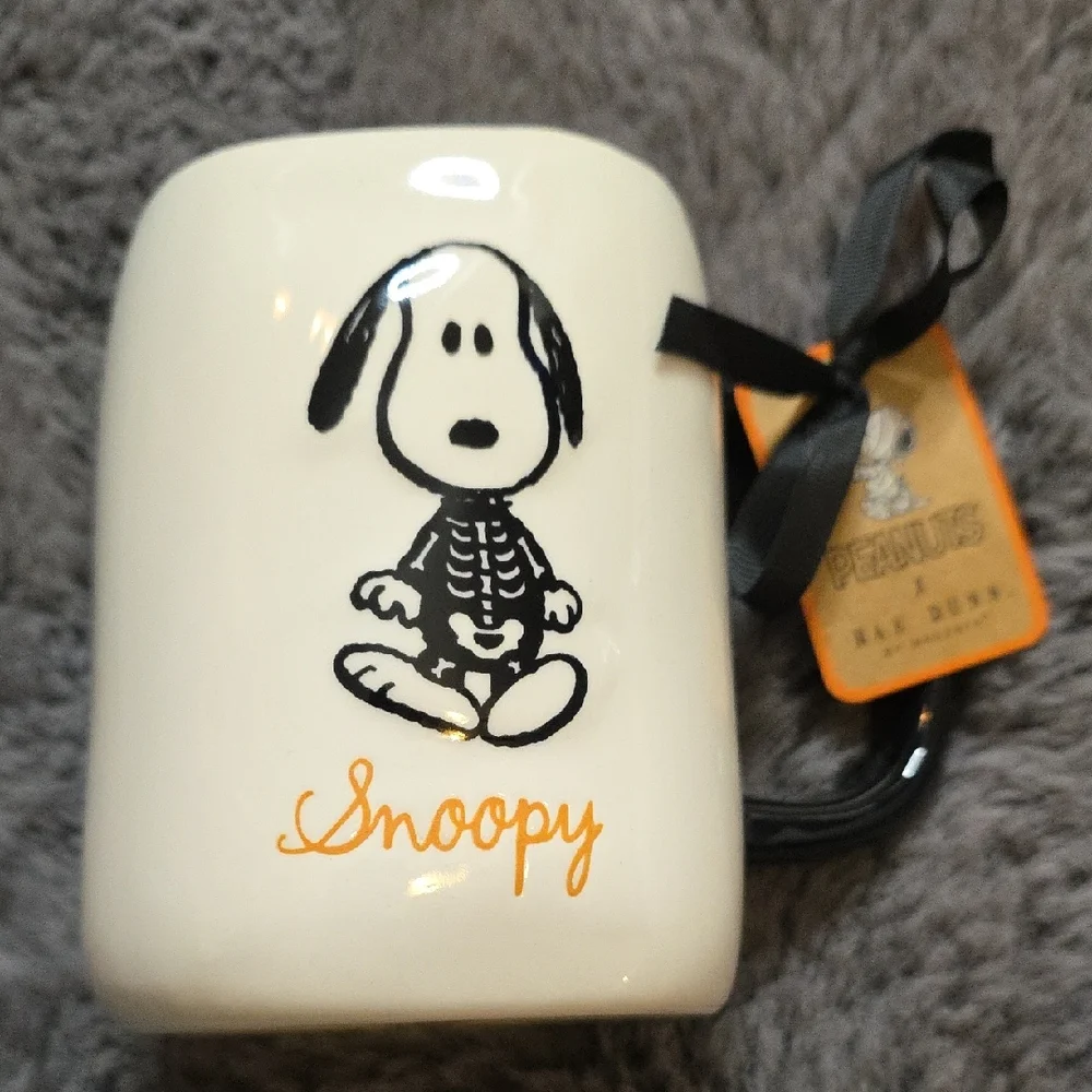 Rae Dunn Snoopy Skeleton Coffee Tea Mug - Cream and Black so stinking cute
